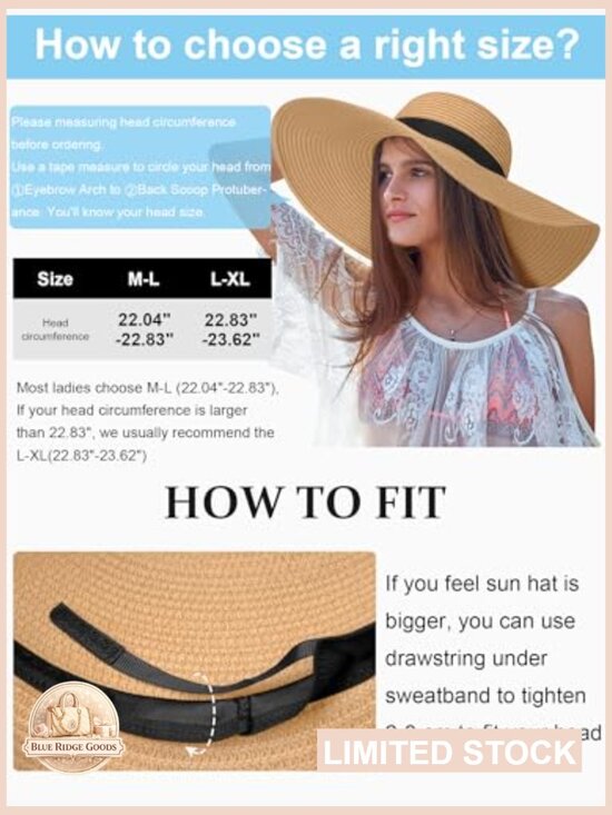 Oversize Wide Brim Straw Beach Hat Floppy Foldable Roll-Up Sun Hat UPF 50+ main image 4